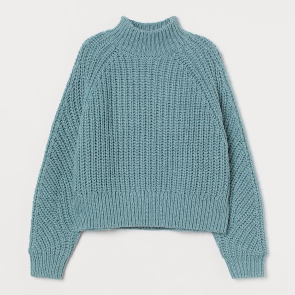 H&M turquoise knit turtleneck